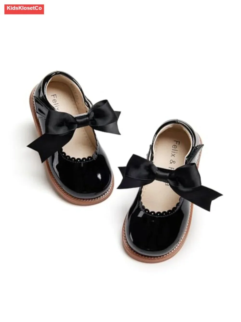 Toddler Mary Jane Dress Shoes - Ballet Flats with Hook & Loop Closure